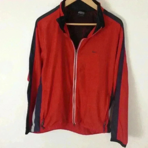 Nike Red Blue Windbreaker Lightweight Large Jacket - Picture 2 of 7